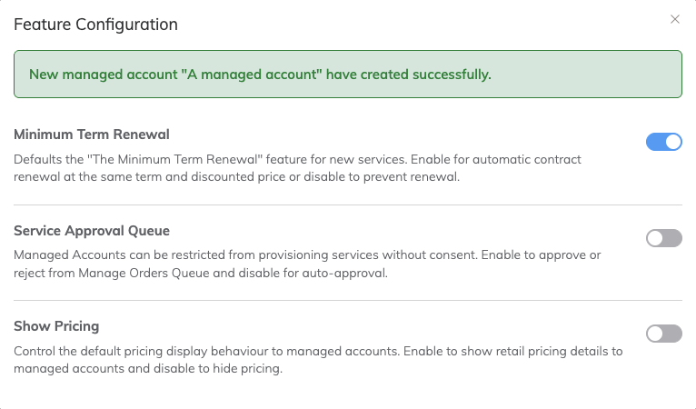 Feature Configuration Dialog