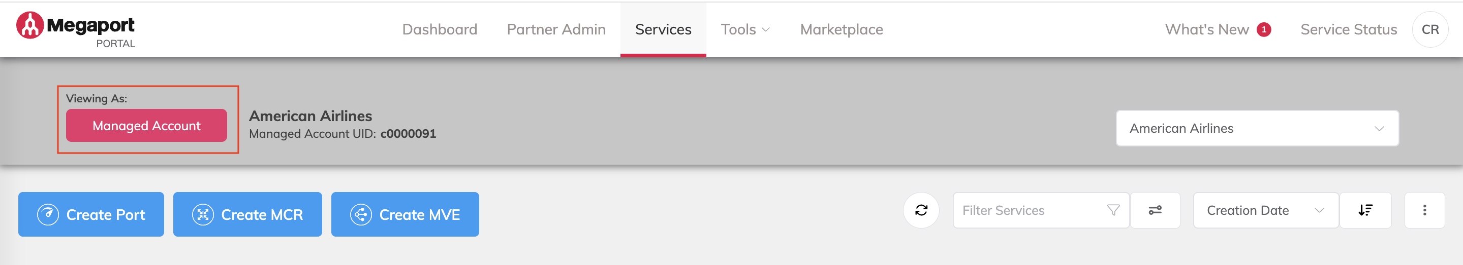 Viewing Managed Account